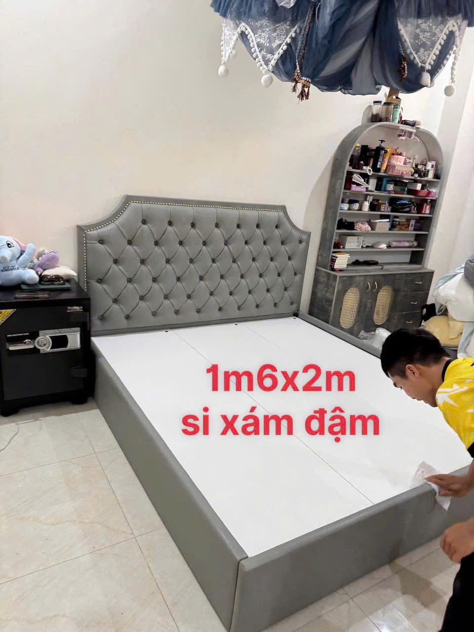 Giường Khung Gỗ MDF Bọc Nệm Cao Cấp 8