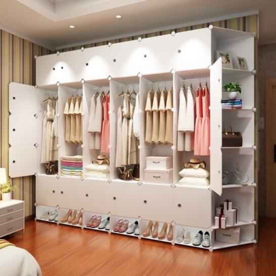(HÀNG LOẠI 1)Tủ Nhựa Ghép MIUMIU 42 ô loại khổ lớn có thanh treo đồ