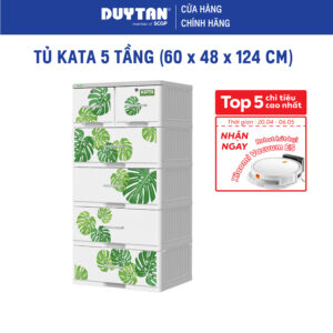 Tủ KATA 5 tầng DUY TÂN nhựa PP/ABS, bao gồm 4 hộc lớn và 2 hộc nhỏ, tủ quần áo đa năng, tiện lợi