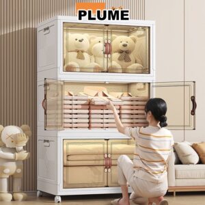 Tủ Nhựa Gấp Gọn Tủ nhựa đa năng gấp gọn tủ đựng đồ quần áo sơ sinh tủ nhựa đựng đồ 5 tầng Đi kèm với bánh xe