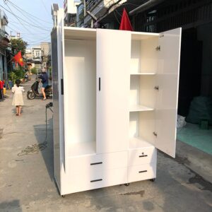 Tủ Quần Áo 3 Buồng Chuẩn Nhựa Đài Loan Cao Cấp (miễn phí ship hcm)