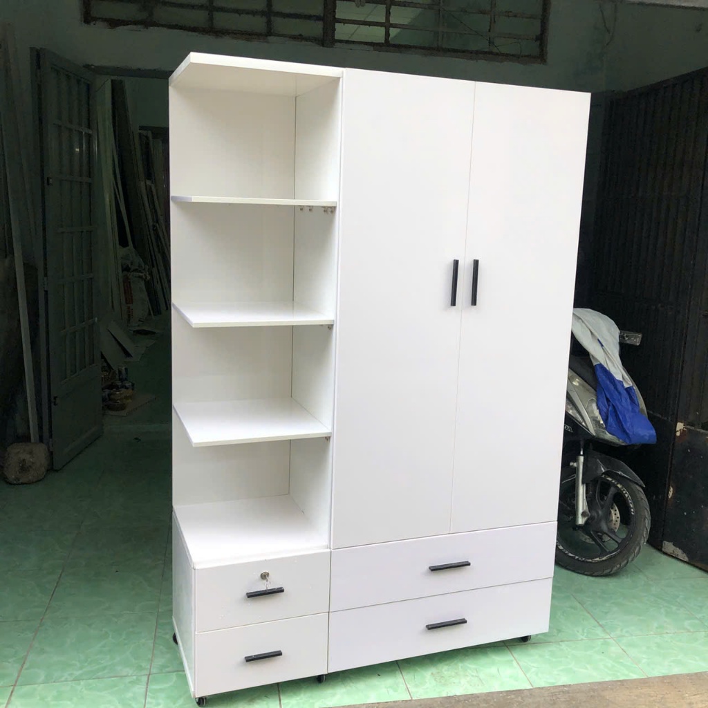Tủ Quần Áo Kèm Kệ Trang Trí_Tủ Nhựa Đài Loan chuẩn cao cấp (miễn phí ship hcm)