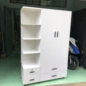 Tủ Quần Áo Kèm Kệ Trang Trí_Tủ Nhựa Đài Loan chuẩn cao cấp (miễn phí ship hcm)