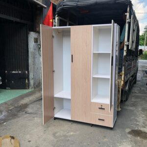Tủ Quần Áo-Tủ Nhựa Đài Loan 3 Buồng [Hàng Chính Hãng]-chống nước tuyệt đối cao 1m82 ngang 1m22 sâu 48