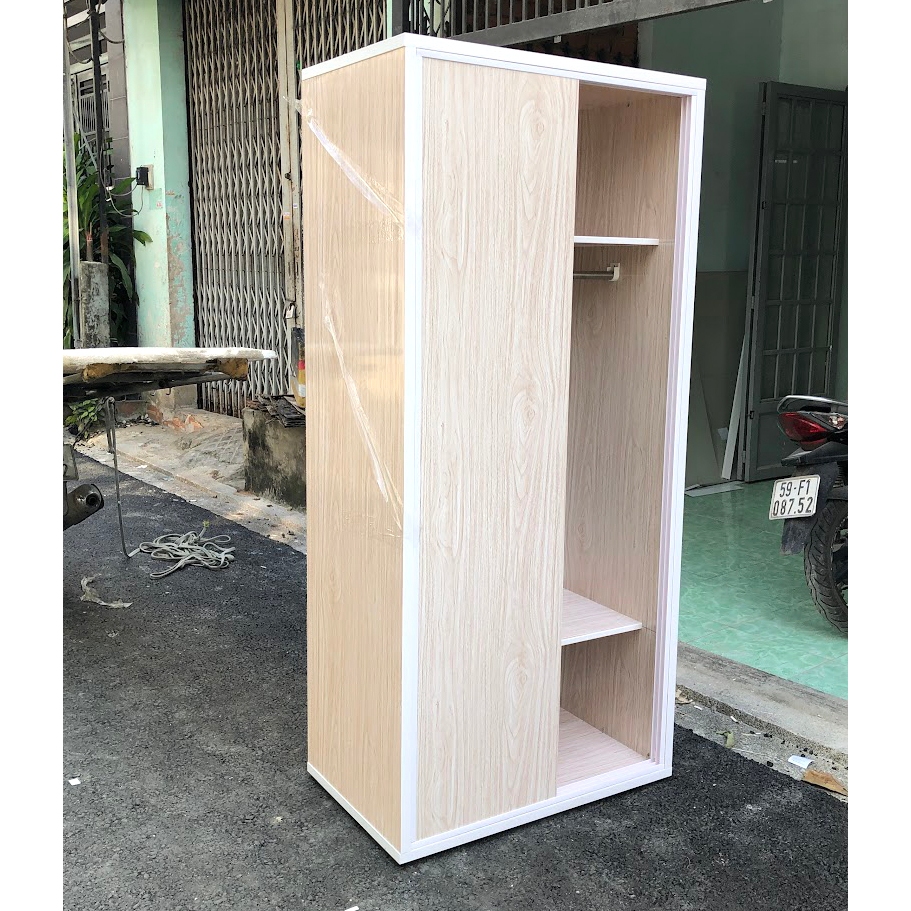 Tủ Quần áo 2 Cánh Lùa_Tủ Nhựa Đài Loan - cao 1m85 ngang 83cm [Hàng Chính Hãng]-Miên phí giao hàng HCM