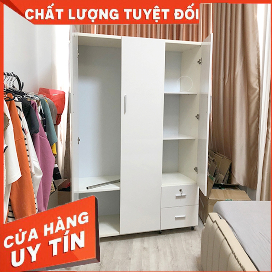 Tủ đựng quần áo_nhựa đài loan [ Hàng Chính Hãng ] cao 1m85 ngang 1m22_ miễn phí giao hàng