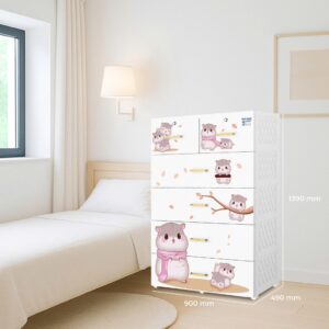 Tủ nhựa Deli Max 5 tầng chịu tải 60kg, khung thép chắc chắn, đựng quần áo rộng rãi