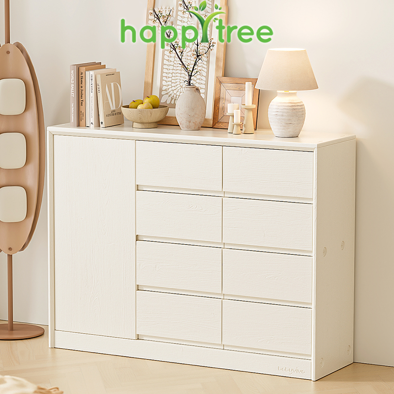 Tủ nhựa đựng quần áo, có thanh treo đồ, mặt sau kín, tủ mẹ bỉm Babyviva mẫu Luxury New (vân gỗ kem)