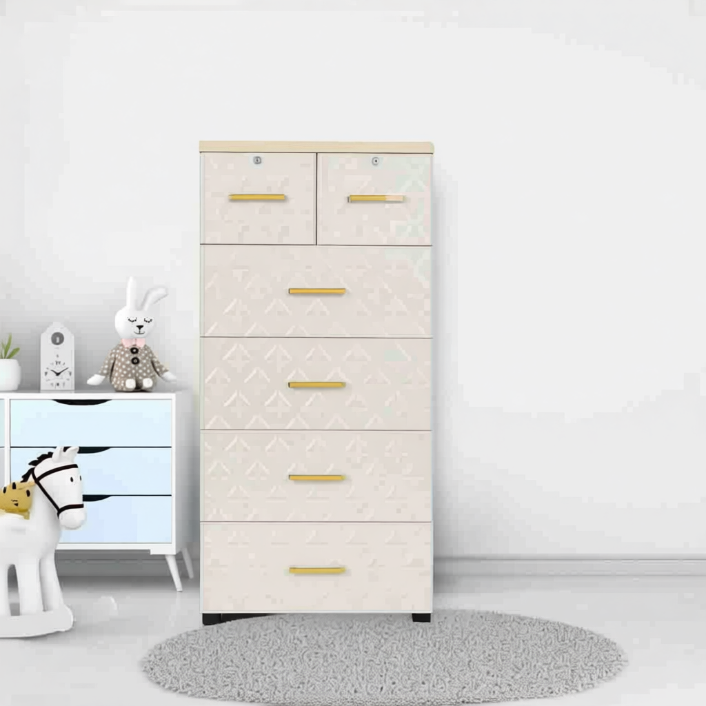 Tủ nhựa quần áo 5 tầng Paris Qui Phúc thiết kế 3D nổi bật