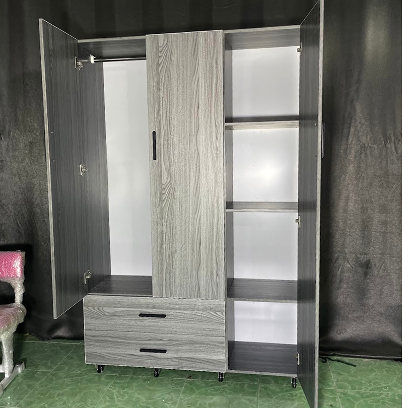 Tủ quần áo 3 cánh màu gỗ xám cao 1m8 ngang 1m2_ hàng chính hãng _miễn phí vận chuyển