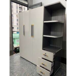 Tủ quần áo cánh mở cao 1m82 ngang 1m62, sâu 47cm kèm kệ trang trí - nhựa đà loan - miễn phí vận chuyển HCM