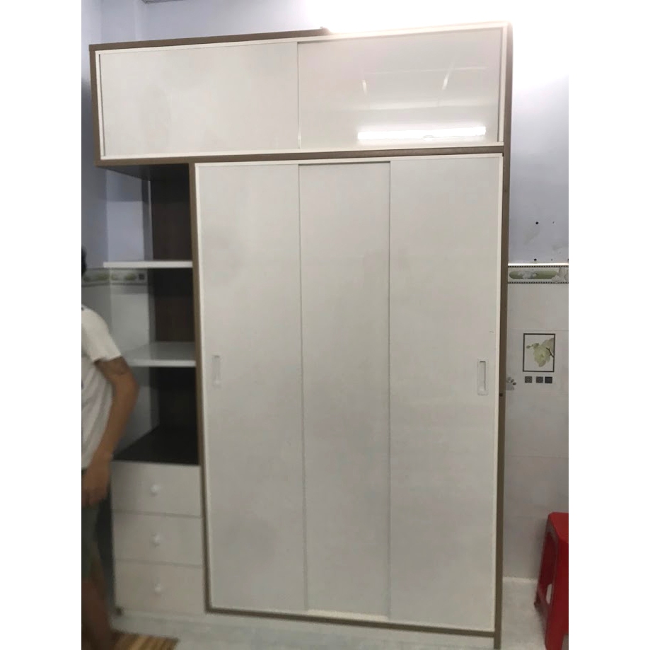 Tủ quần áo cánh trượt nhựa đài loan ( Hàng chính hãng)_Cao 2m4 ngang 1m62