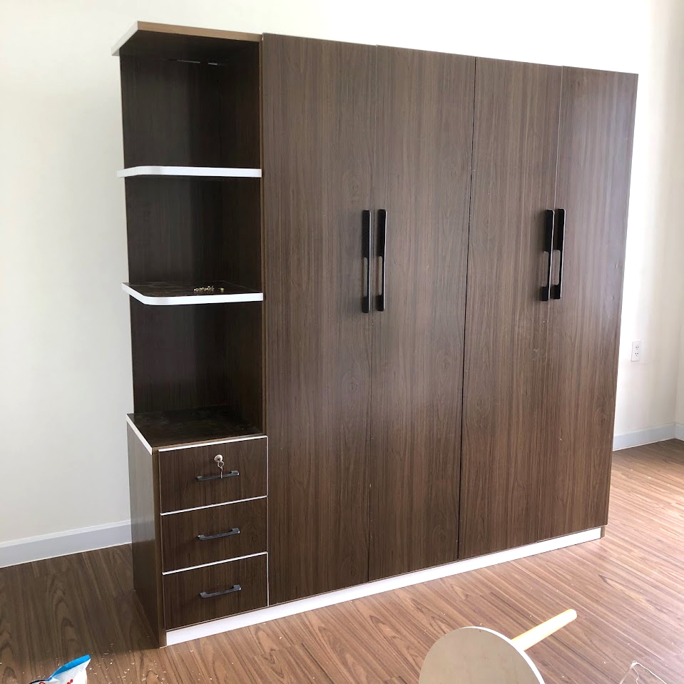 Tủ quần áo cao 1m8 ngang 2m kèm kệ trang trí_ [ Hàng cao cấp ]_Miễn phí giao hàng