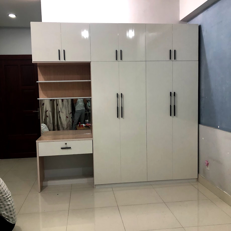 Tủ quần áo kích thước cao 2m4 ngang 2m2 kết hợp bàn trang điểm [ Hàng cao cấp ] Miễn phí giao hàng