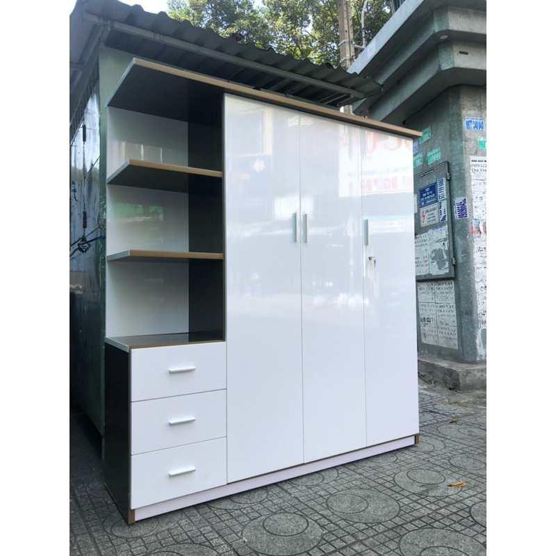 Tủ quần áo nhựa Đài Loan có kệ(163x180x48)Giao và ráp miễn phí nội thành TPHCM